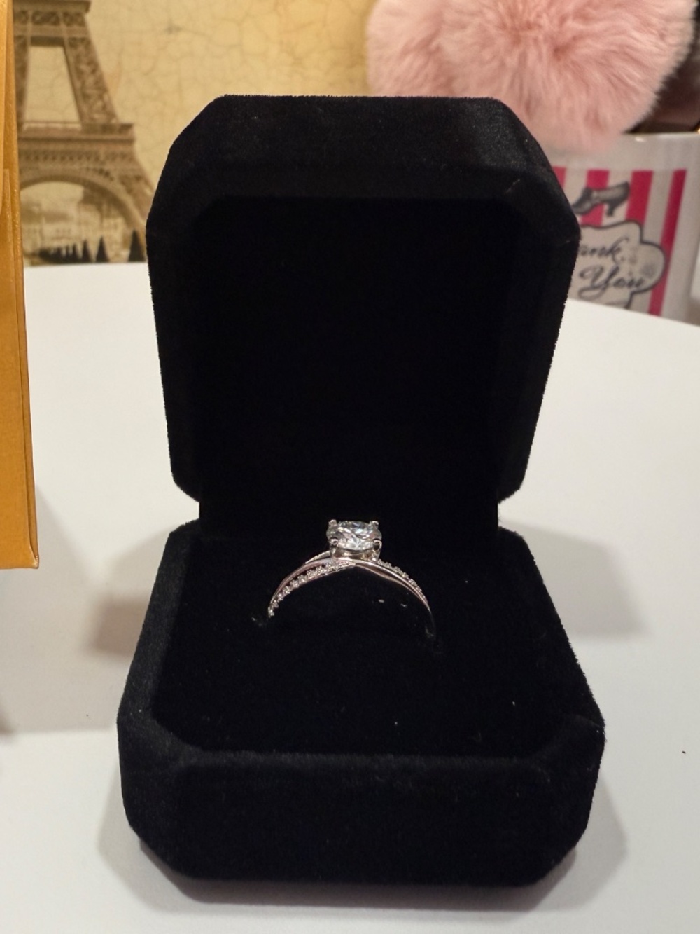COUTURE ROUND CUT MOISSANITE RING! (SIZE 7) - Picture 12 of 16